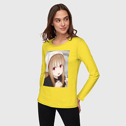 Лонгслив хлопковый женский Волчица и пряности Холо монашка, цвет: желтый — фото 2