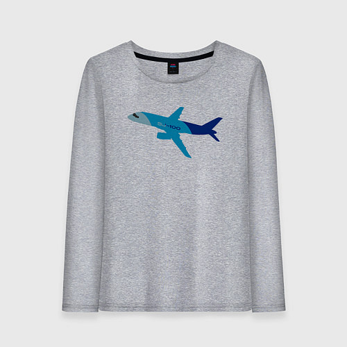 Женский лонгслив Superjet-100 синий / Меланж – фото 1