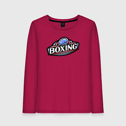 Лонгслив хлопковый женский Boxing sport, цвет: маджента