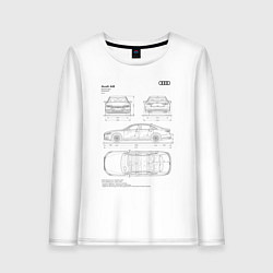 Лонгслив хлопковый женский Audi A8, цвет: белый