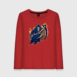 Лонгслив хлопковый женский Fire reaper, цвет: красный