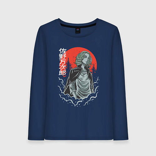 Женский лонгслив Токийские мстители Манджиро Сано / Тёмно-синий – фото 1