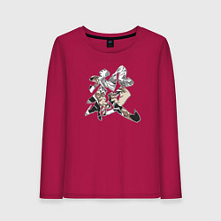 Лонгслив хлопковый женский Столп Ветра Санеми Шинадзугава Клинок рассекающий, цвет: маджента
