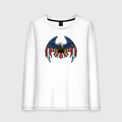 Лонгслив хлопковый женский Eagle of USA, цвет: белый
