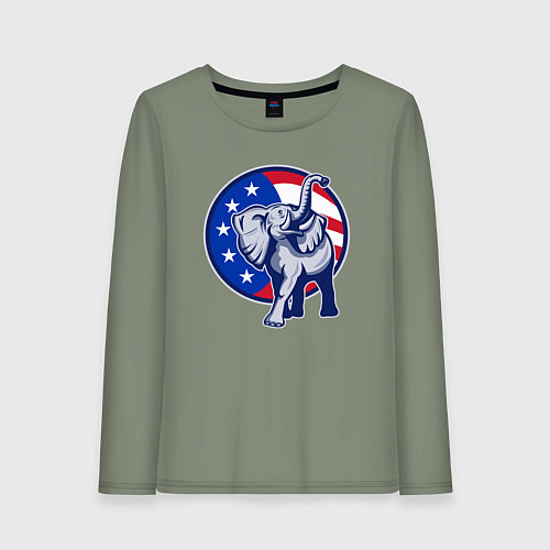 Женский лонгслив USA elephant / Авокадо – фото 1