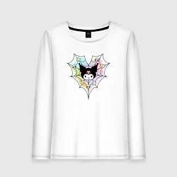 Лонгслив хлопковый женский Паутина Куроми, цвет: белый