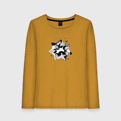 Лонгслив хлопковый женский Seven BTS, цвет: горчичный