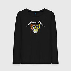 Лонгслив хлопковый женский Metallica rock, цвет: черный