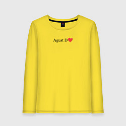 Лонгслив хлопковый женский BTS Agust D, цвет: желтый