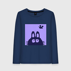 Женский лонгслив Вязаный зайка смотрит на бабочку