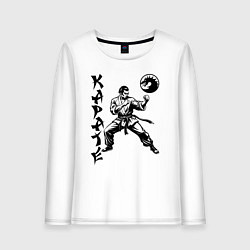 Лонгслив хлопковый женский Karate fighter, цвет: белый