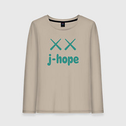 Лонгслив хлопковый женский BTS jhope, цвет: миндальный