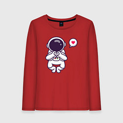 Лонгслив хлопковый женский Astronaut love, цвет: красный