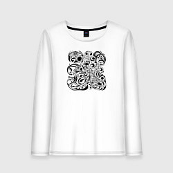 Лонгслив хлопковый женский Современная природа, цвет: белый