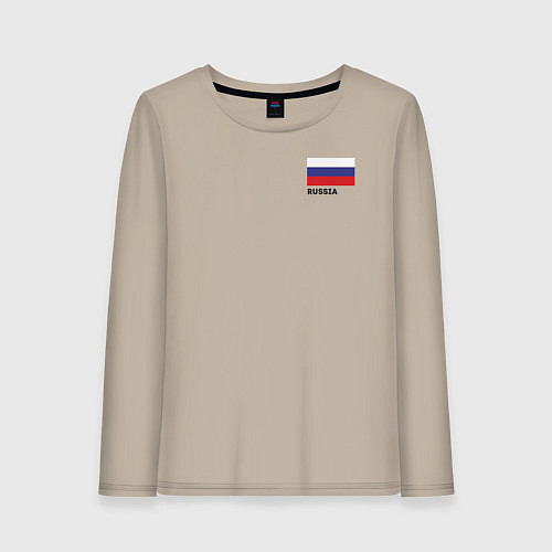 Женский лонгслив Россия карта и флаг / Миндальный – фото 1