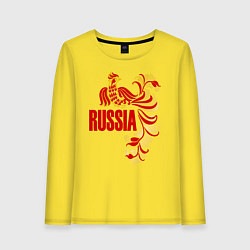 Лонгслив хлопковый женский Russia, цвет: желтый