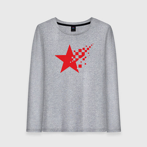 Женский лонгслив USSR pixel star / Меланж – фото 1