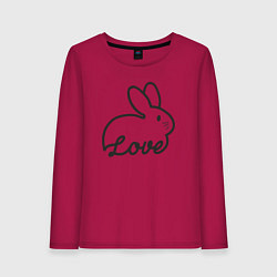 Лонгслив хлопковый женский Bunny lover, цвет: маджента