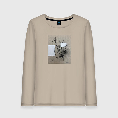 Женский лонгслив Graphic abstract / Миндальный – фото 1