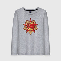 Лонгслив хлопковый женский Знамя СССР, цвет: меланж