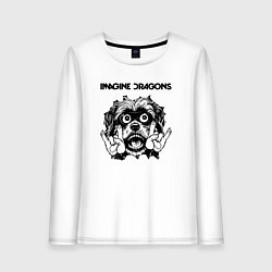Лонгслив хлопковый женский Imagine Dragons - rock dog, цвет: белый