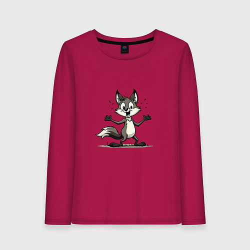 Женский лонгслив Лис-доброжелатель / Маджента – фото 1