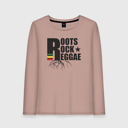Лонгслив хлопковый женский Корни рок регги, цвет: пыльно-розовый