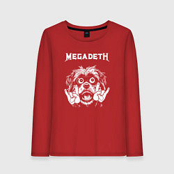 Лонгслив хлопковый женский Megadeth rock dog, цвет: красный