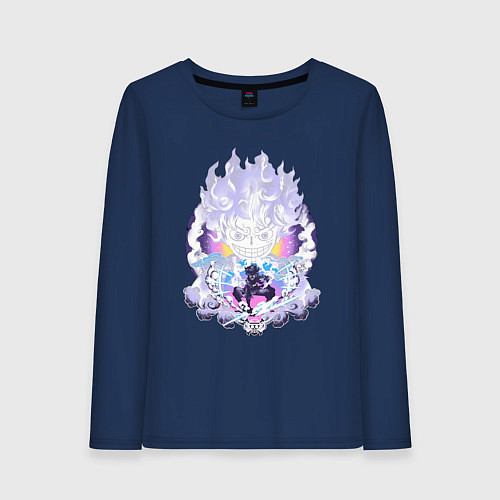 Женский лонгслив Ван-Пис Луффи йонко / Тёмно-синий – фото 1