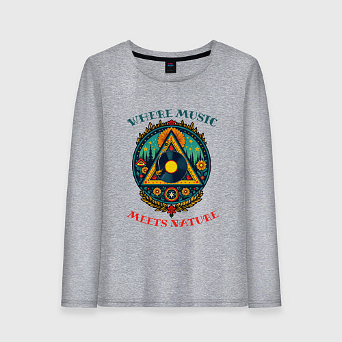 Женский лонгслив Музыка в каждой травинке / Меланж – фото 1