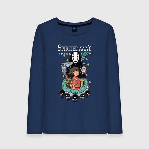 Женский лонгслив Унесенные призраками дракон / Тёмно-синий – фото 1