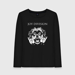 Лонгслив хлопковый женский Joy Division rock dog, цвет: черный