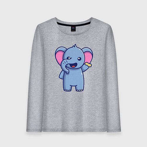 Женский лонгслив Слоник с фисташкой / Меланж – фото 1