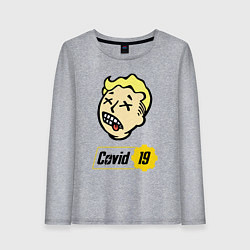 Лонгслив хлопковый женский Vault boy - covid 19, цвет: меланж