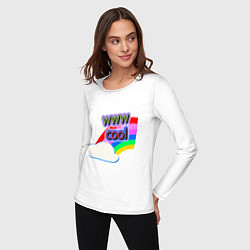Лонгслив хлопковый женский Rainbow Vibes, цвет: белый — фото 2