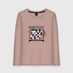 Лонгслив хлопковый женский Молекулы памяти, цвет: пыльно-розовый