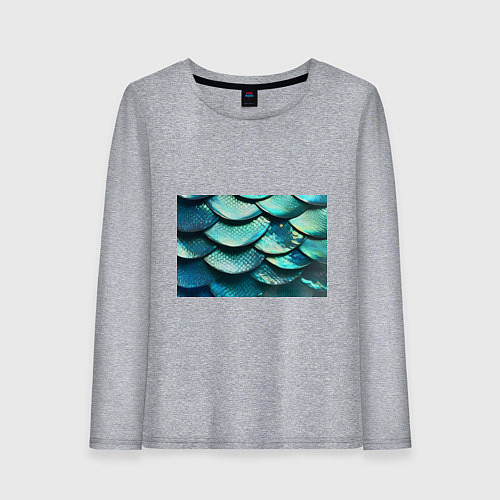 Женский лонгслив Чешуя крупной рыбы / Меланж – фото 1