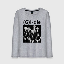 Лонгслив хлопковый женский G I-dle группа в стиле империи, цвет: меланж