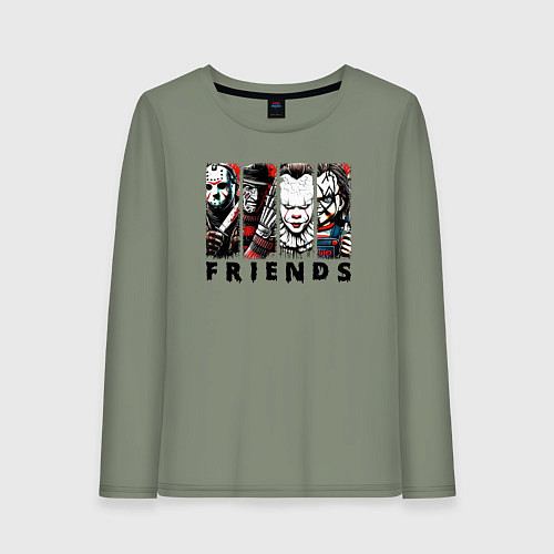 Женский лонгслив Halloween friends black friday / Авокадо – фото 1