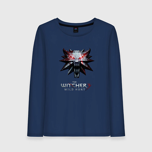 Женский лонгслив The Witcher logo / Тёмно-синий – фото 1