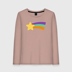 Лонгслив хлопковый женский Радужный свитер Мэйбл, цвет: пыльно-розовый