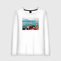 Лонгслив хлопковый женский Got7 на фоне сеула, цвет: белый