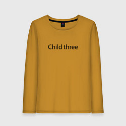 Лонгслив хлопковый женский Child three - meme, цвет: горчичный