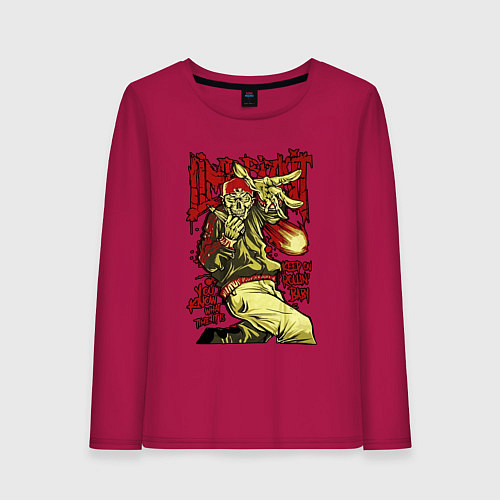 Женский лонгслив Limp Bizkit skull / Маджента – фото 1