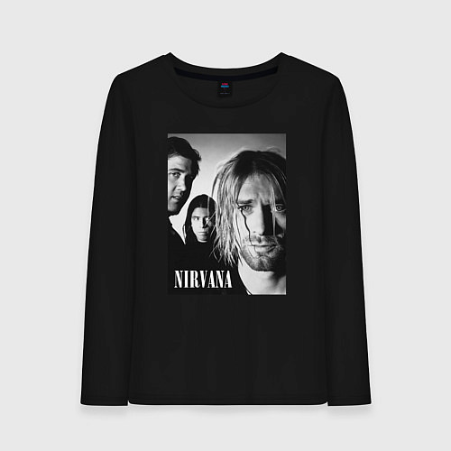 Женский лонгслив Nirvana rock band black / Черный – фото 1