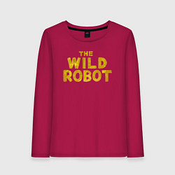 Лонгслив хлопковый женский The wild robot logo, цвет: маджента