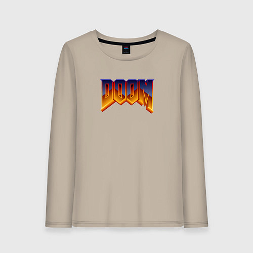 Женский лонгслив Doom logotype / Миндальный – фото 1