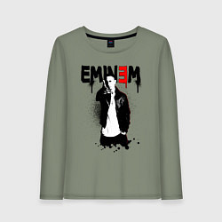 Лонгслив хлопковый женский Eminem finger, цвет: авокадо