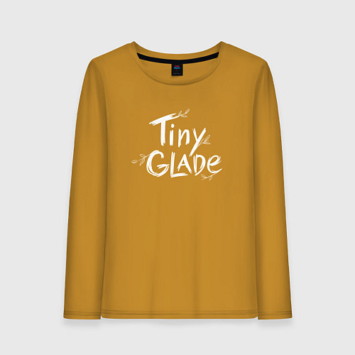 Женский лонгслив Tiny glade logo / Горчичный – фото 1