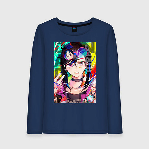 Женский лонгслив Дандадан: Момо Аясэ / Тёмно-синий – фото 1